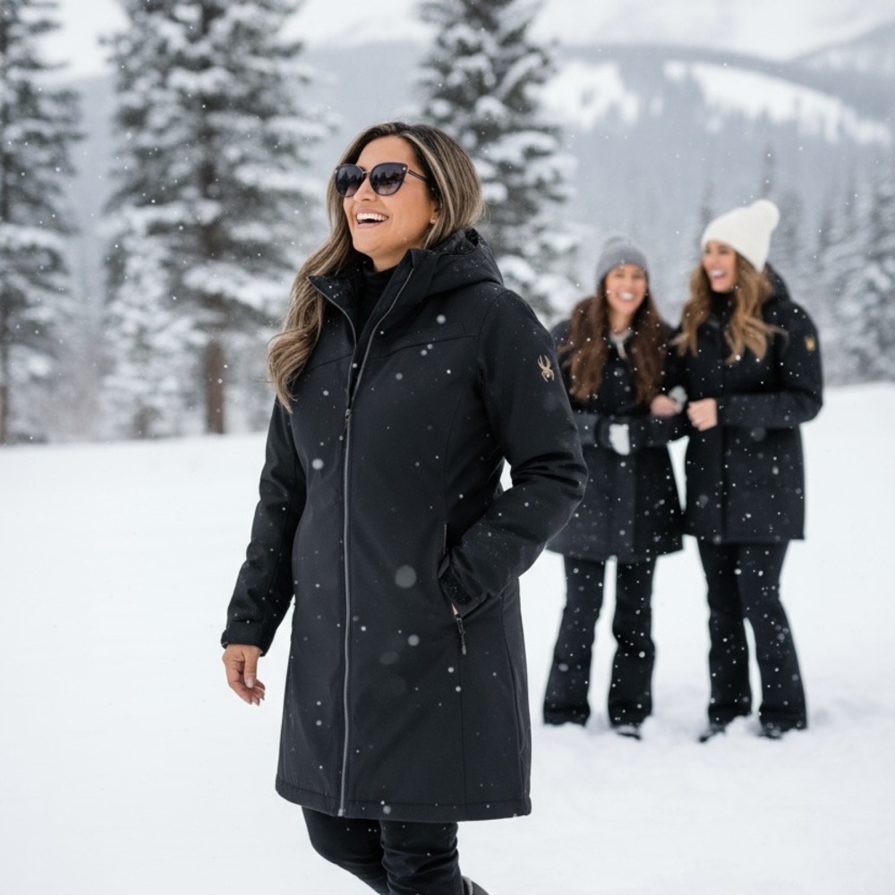 Spyder! Women's Black Hooded Ski Jacket